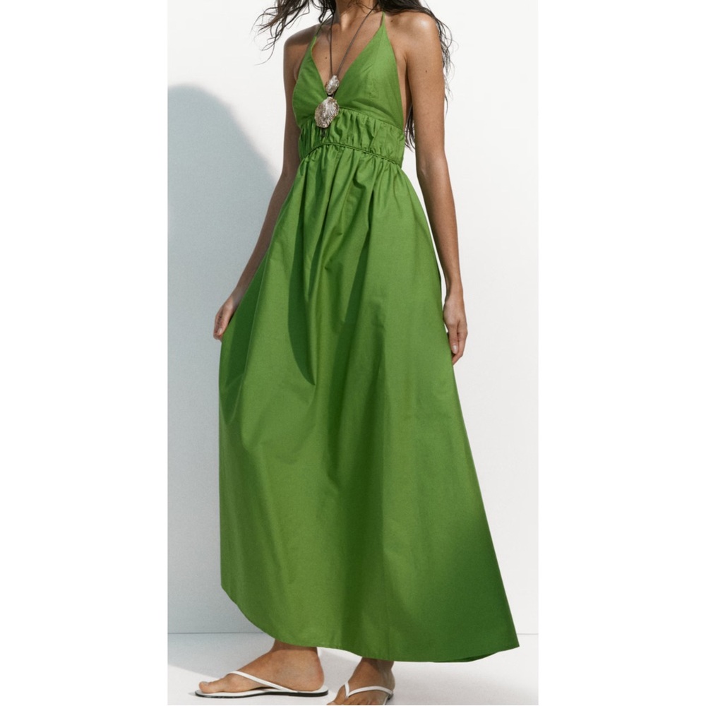 H&M ~POPLIN HALTERNECK DRESS (NWOT)